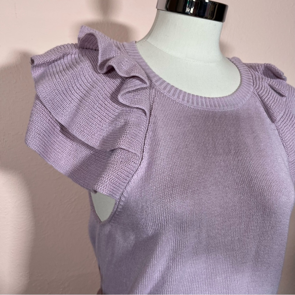 Nation Pastel Ruffle Shoulder sleeveless sweater Coquette Girl